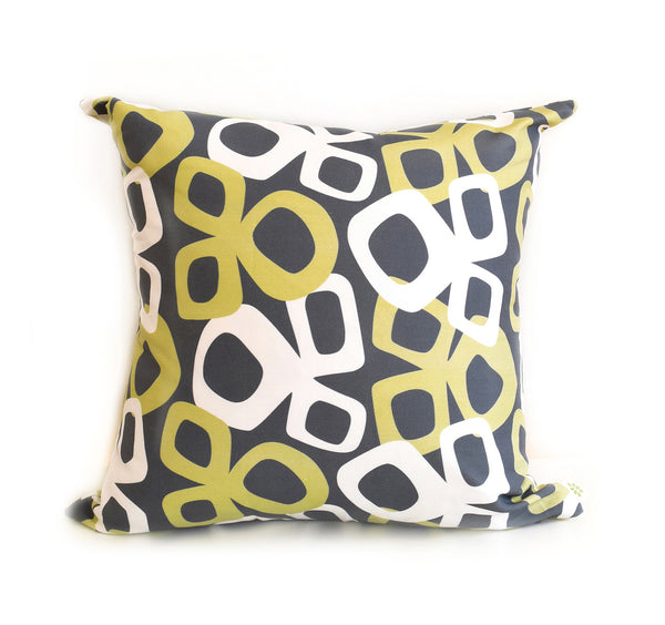 Bow Linen Cotton Pillow (18x18) – Charcoal Moss