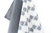 Waltz Linen Cotton Tea Towel (18.5x25) – Set of 2 (Patterned Pale Blue & Solid Charcoal)