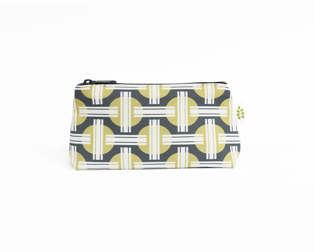 Orient Zipper Mini Pouch – Moss Green (8" x 4.5" x 2")