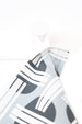 Orient Linen Cotton Tea Towel (18.5x25) – Set of 2 (Patterned Pale Blue & Solid Charcoal)