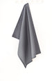 Waltz Linen Cotton Tea Towel (18.5x25) – Set of 2 (Patterned Pale Grey & Solid Charcoal)